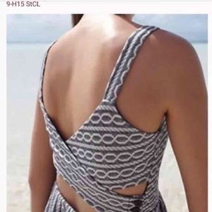 Antropolologie Grey and White Cutout Dress